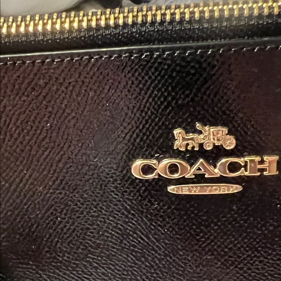Coach Black Tote with Gold Accents - Picture 2 of 7